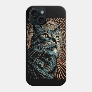 Cat mind. Optical Illusion Cat Tee: Unisex Feline Art Fun Gift, Enigmatic Whisker Wear for Pet Lovers & Modern Historians, Premium Tee Phone Case
