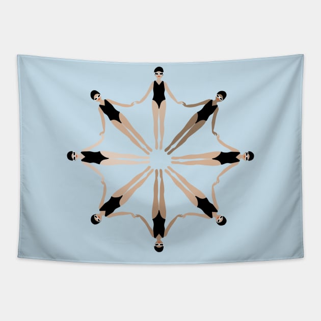 Artistic Swim Swimmers Synchronized Swimming Tapestry by LittleForest