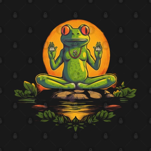 Yoga is even cuter with a happy frog pose by Pixel Poetry