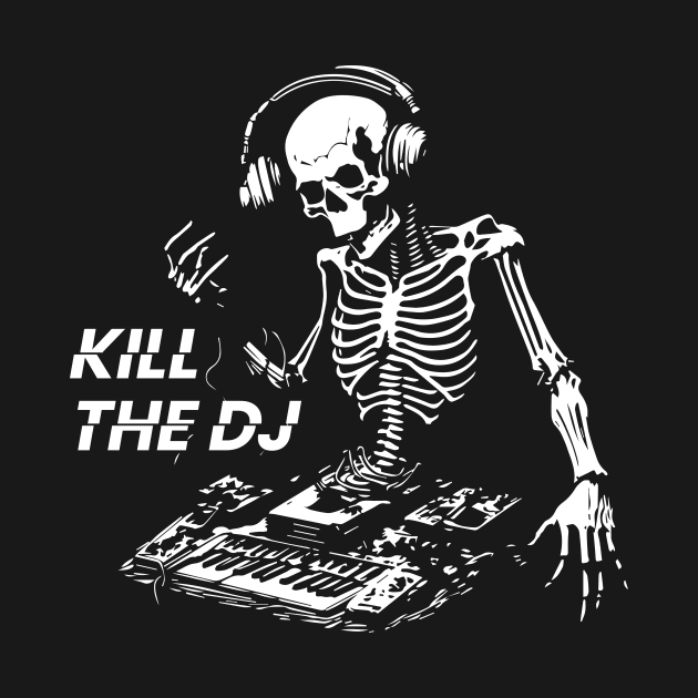 the dj skeleton playing music by lkn