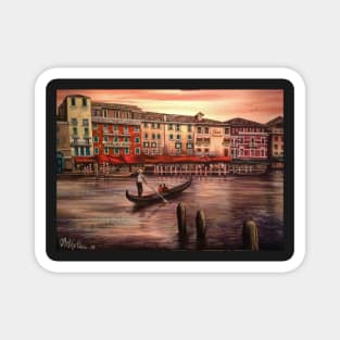 Venice At Sunset Magnet