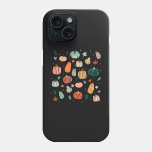 Pumpkins, autumn leaves. Thanksgiving, Halloween, fall illustration Phone Case