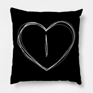 Letter I with heart frame in lineart style Pillow