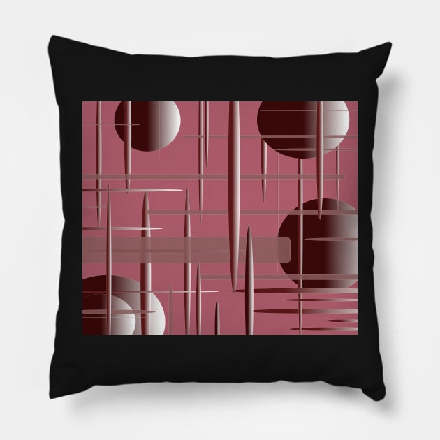 Raspberry lines Pillow by CreaKat