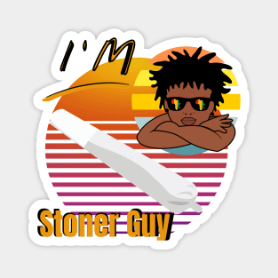 Hippie Stoner Guy in Jamaican Style Magnet