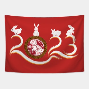 Year of the Rabbit Chinese Zodiac Chinese New Year 2023 Tapestry