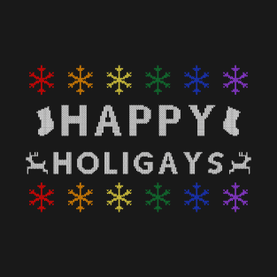 Happy Holigays Ugly Sweater (Rainbow) T-Shirt