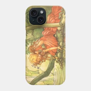 Vintage Fairy Tale, Frog Prince Princess by Pond Phone Case