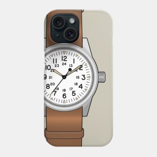 White Dial Military Watch Phone Case