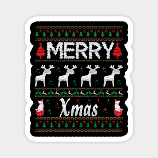 Merry XMAS Ugly Christmas Sweater Graphic Magnet