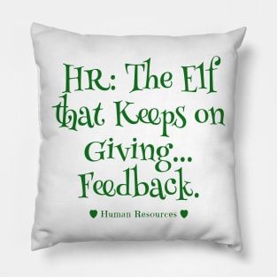 Human Resources Christmas Elf Feedback Frenzy Pillow