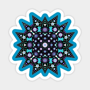 Starburst Mandala Light Blue-Purple-White Magnet