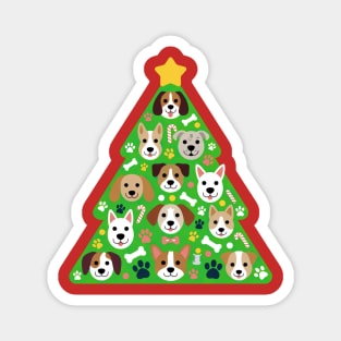 Festive Dog Christmas Tree Magnet