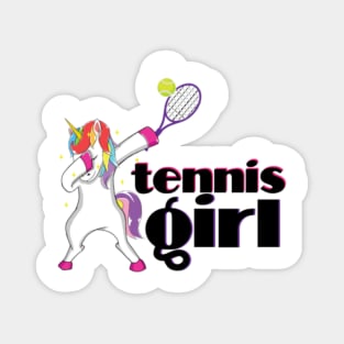 Funny Unicorn Lover Tennis Girl Dabbing Humor Gift Magnet