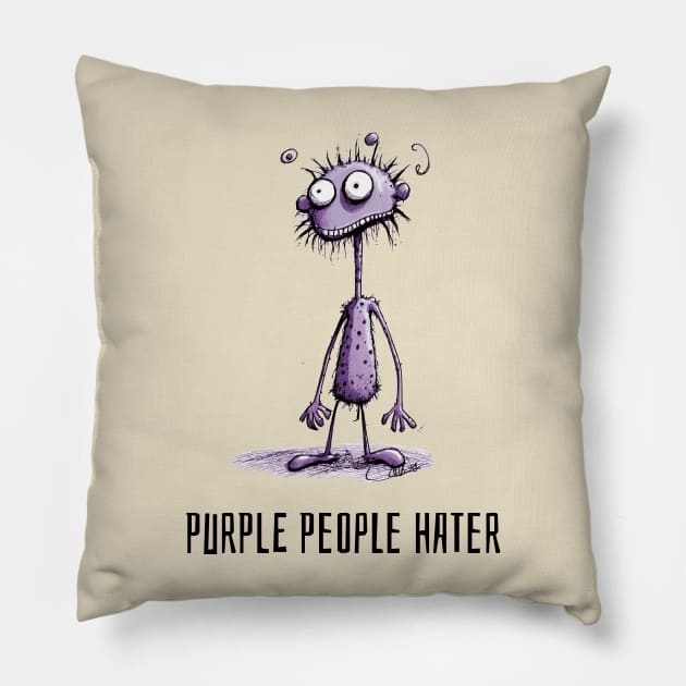 Purple People Hater Pillow by pxdg