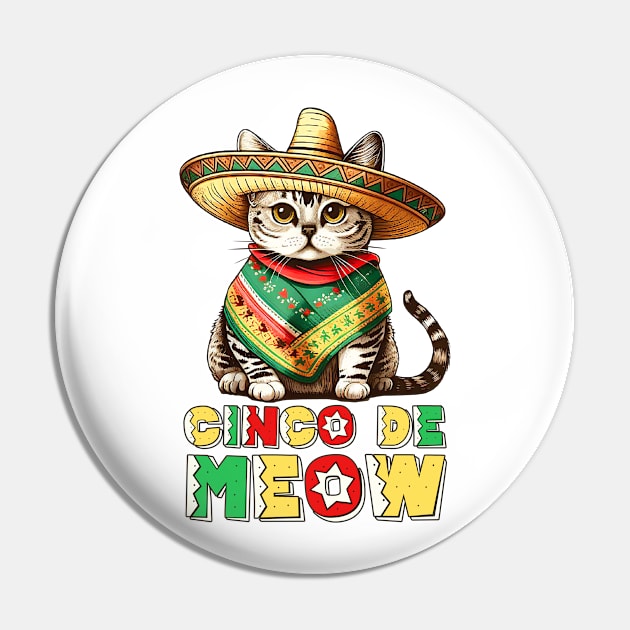 Fiesta Squad Funny Mexican Cat Fiesta Party Cinco De Meow Pin by Tater's 