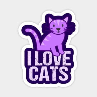 I Love Pretty Purple Cats Magnet