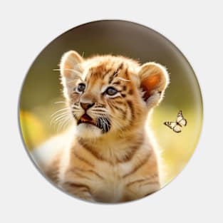 Lion Cub Wild Animal Tranquil Peaceful Pin