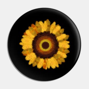 Spirograph collage sunflower Pin