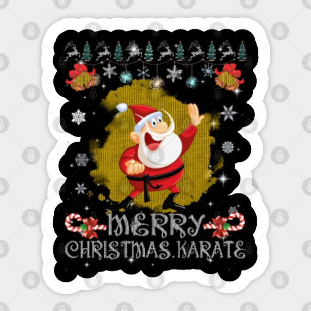 Karate Santa Claus Ugly Christmas Sweater Style T Shirt Karate Santa Sticker Teepublic Uk Taekwondo, santa claus, karate es una imagen png hd cargada por randalcherry917 con resolución 1024*983. karate santa claus ugly christmas sweater style t shirt