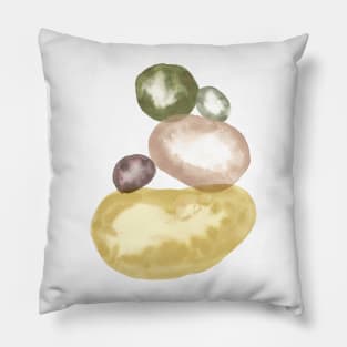 Watercolor balancing stones Pillow