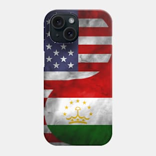 USA and Tajikistan Dual Flag Yin Yang Combination Phone Case