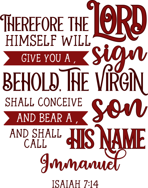 They Shall Call His Name Immanuel - Isaiah 7:14 - Bible Verse - Christian Christmas Kids T-Shirt by Stylish Dzign