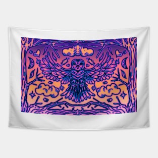 Owl Feather Tree Tapestry