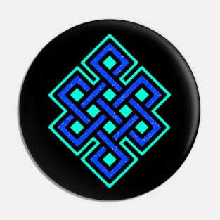 Endless Knot of Buddhism - Spiritual Auspicious Symbol - Eternal Knot in Blue - Endless Knot Pin