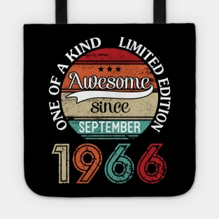 Awesome Since September 1966 One Of A Kind Limited Edition Happy Birthday 54 Years Old To Me Tote