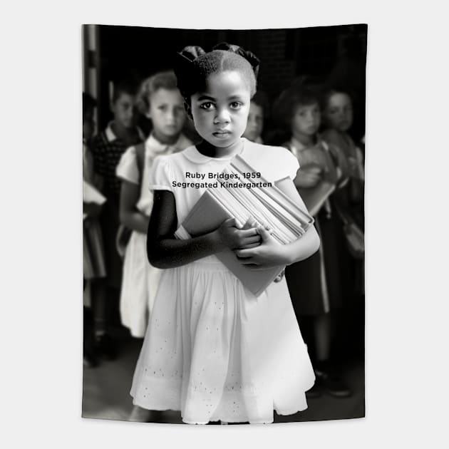 Black History Month: Ruby Bridges, A Journey Beyond the School Doors Tapestry by Puff Sumo