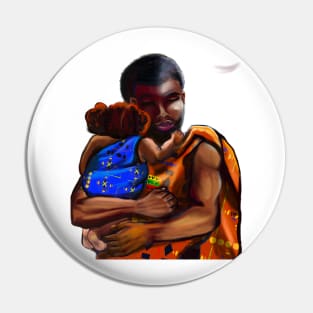 The best Father’s Day gifts 2022 Father and child wearing traditional kinte cloth- Super hero dad -  Strong muscular black man cradling a baby Pin