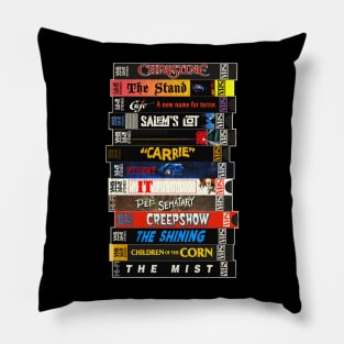 Stephen King VHS Movies Stack Pillow