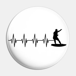 Surfer Heartbeat Pin