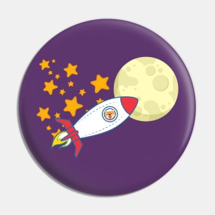 Space dog - fly to the moon Pin