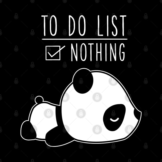 Cute Sleeping Panda Lazy To Do List Funny Panda Bear by MintedFresh