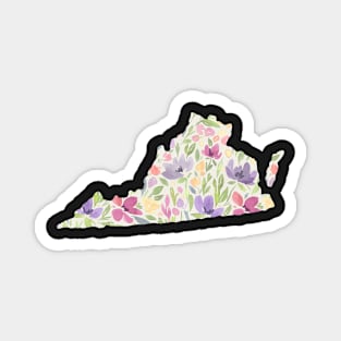 Virginia Silhouette Florals Magnet