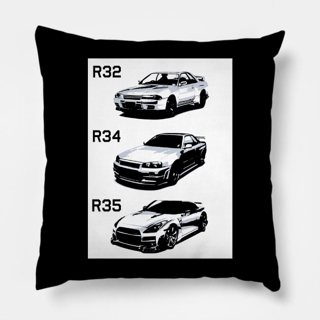 Evolution Nissan GTR Pillow by d1a2n3i4l5