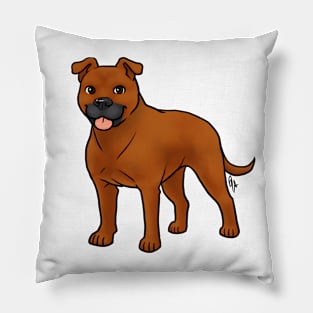 Dog - American Staffordshire Terrier - Natural Red Pillow