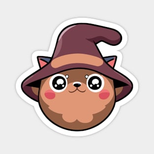 Cute Wizard Cat - Halloween Magnet