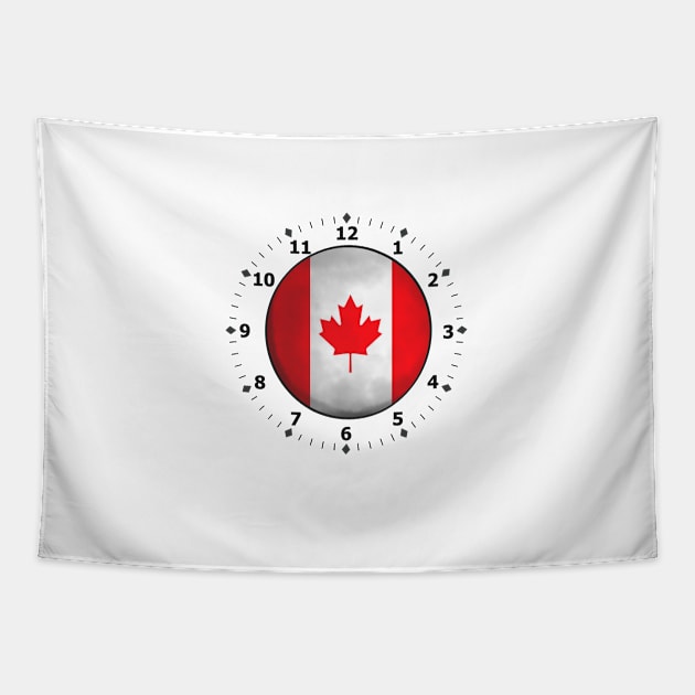 canada flag clock Tapestry by persa