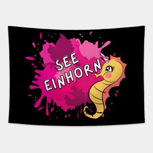 See Einhorn Comic Süß Witzig Seepferdchen Tier Tapestry