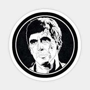 TONY MONTANA - Scarface (Circle Black and White) Magnet