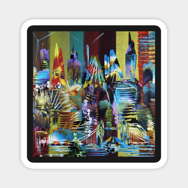 City of London Abstract Painting 626 Magnet by artsale