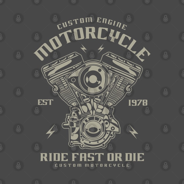 Custom Motorcycle Engine Vintage Design by Jarecrow 