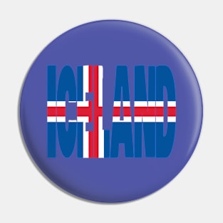 Iceland flag stencil Pin