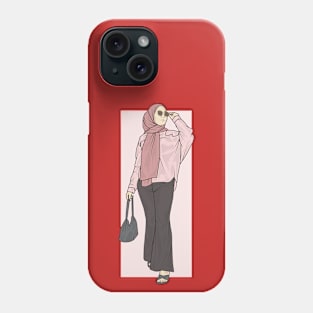 Hijab Girl In Pink Outfit Phone Case