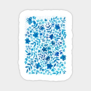 Indigo Floral Blue pattern Magnet