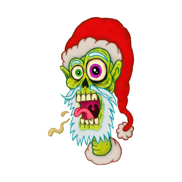 Santa Zombie Head by MalcolmKirk