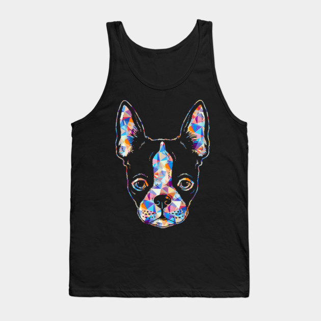 Diamond Painting Rainbow Colored Boston Terrier Face Boston